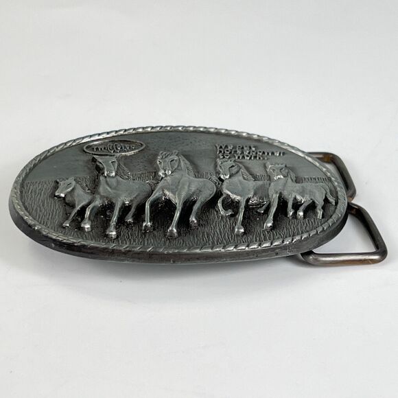 Vintage Belt Buckle -Twin Disk We Put Horsepower to Work Horse - Picture 3 of 9